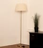Divine Trends Floor Lamp Standing Modern Brass Antique Finish 5ft Height with 16 inches Off White Lampshade