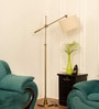 Divine Trends Modern Reading Task Floor Lamp Standing Focused Light Adjustable Height and Moveable Brass Antique finish