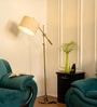Divine Trends Modern Reading Task Floor Lamp Standing Focused Light Adjustable Height and Moveable Brass Antique finish