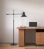 Divine Trends Modern Reading Task Floor Lamp Standing Focused Light Adjustable Height and Moveable Black Polished Dome Shade