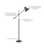 Divine Trends Modern Reading Task Floor Lamp Standing Focused Light Adjustable Height and Moveable Black Polished Dome Shade