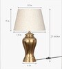 Divine Trends Royal Brass Antique Gold Finish Table Lamp 23 Inches Height With Off White 14 Inches Diameter Lampshade