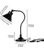 Divine Trends Study Desk Office Reading Curved Black Polished Table Lamp with Adjustable Head Shade