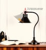 Divine Trends Study Desk Office Reading Curved Black Polished Table Lamp with Adjustable Head Shade