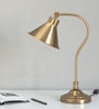 Divine Trends Study Desk Office Reading Curved Table Lamp Brass Antique Finish with Adjustable Head Shade