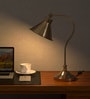 Divine Trends Study Desk Office Reading Curved Table Lamp Brass Antique Finish with Adjustable Head Shade