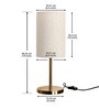 Divine Trends Table Lamp Antique Brass Finish 19 inches Height with Off White Cylinder Lampshade