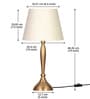 Divine Trends Table Lamp Brass Antique Gold Finish 19 inches Height with Off White 10 inches Diameter Lampshade
