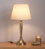 Divine Trends Table Lamp Brass Antique Gold Finish 19 inches Height with Off White 10 inches Diameter Lampshade
