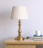 Divine Trends Table Lamp Brass Antique Gold Finish 21 inches Height with Off White 12 inches Diameter Lampshade