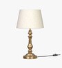 Divine Trends Table Lamp Brass Antique Gold Finish 21 inches Height with Off White 12 inches Diameter Lampshade