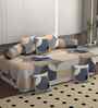 Beige 250 Tc Cotton Bedsheet With 2 Booster Covers And 5 Cushion Covers