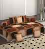 Brown 250 Tc Cotton Bedsheet With 2 Booster Covers And 5 Cushion Covers Diwan Set