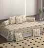 Cream 250 Tc Cotton Bedsheet With 2 Booster Covers And 5 Cushion Covers Diwan Set Cream 250 Tc Cotton Bedsheet With 2 Booster Covers And 5 Cushion Covers Diwan Set
