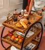 DIY PopnRoll Trolley Acacia Wood and Metal Trolley with Wheels