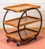 DIY PopnRoll Trolley Acacia Wood and Metal Trolley with Wheels