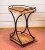 DIY ServeSoir Trolley Acacia Wood and Metal Trolley with Wheels