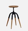 DJ Solid Wood Bar stool Natural & black Finish