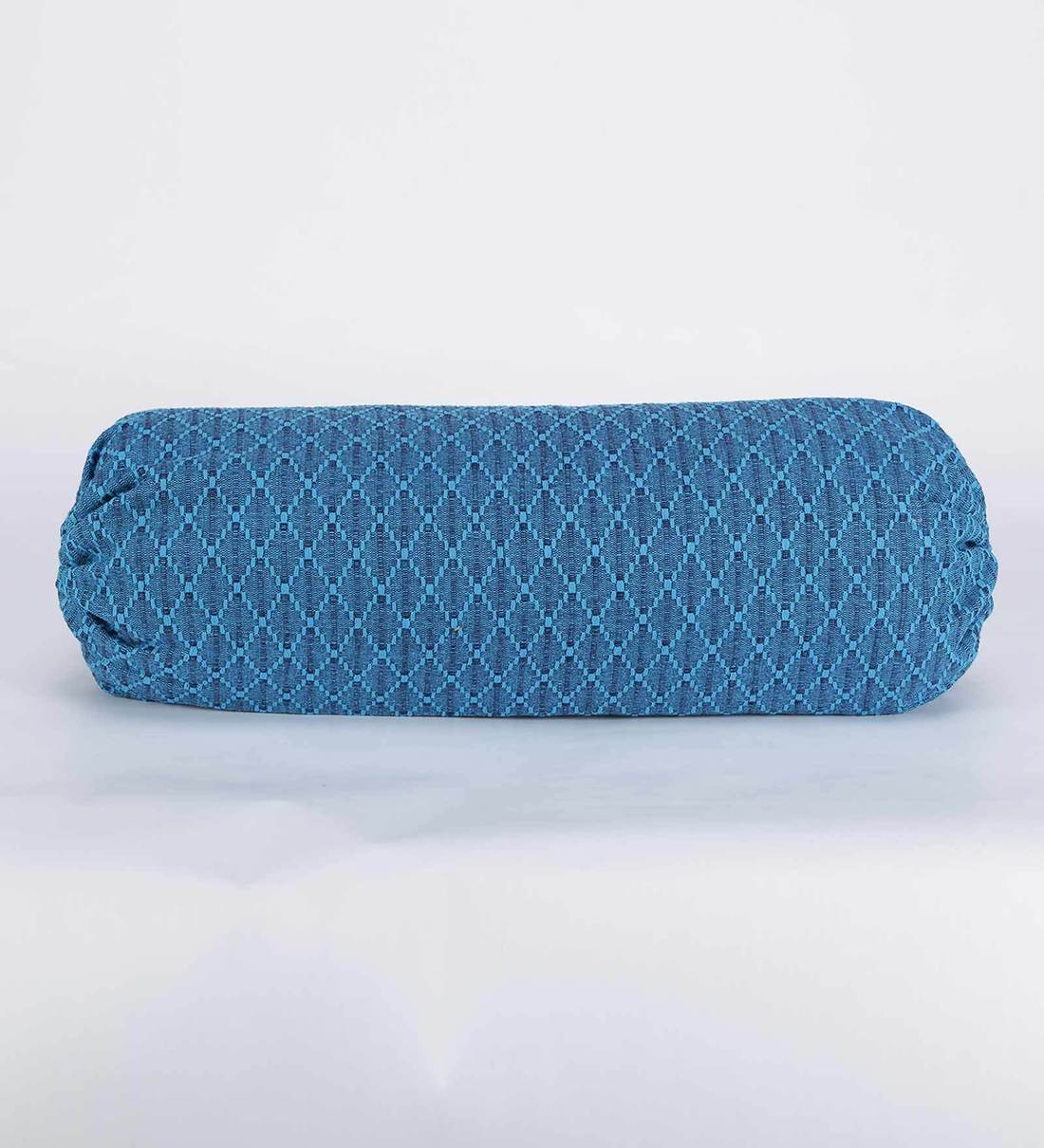 Buy Dobby Design Blue Color Cotton Set of 2 Bolster Cover by Soumya