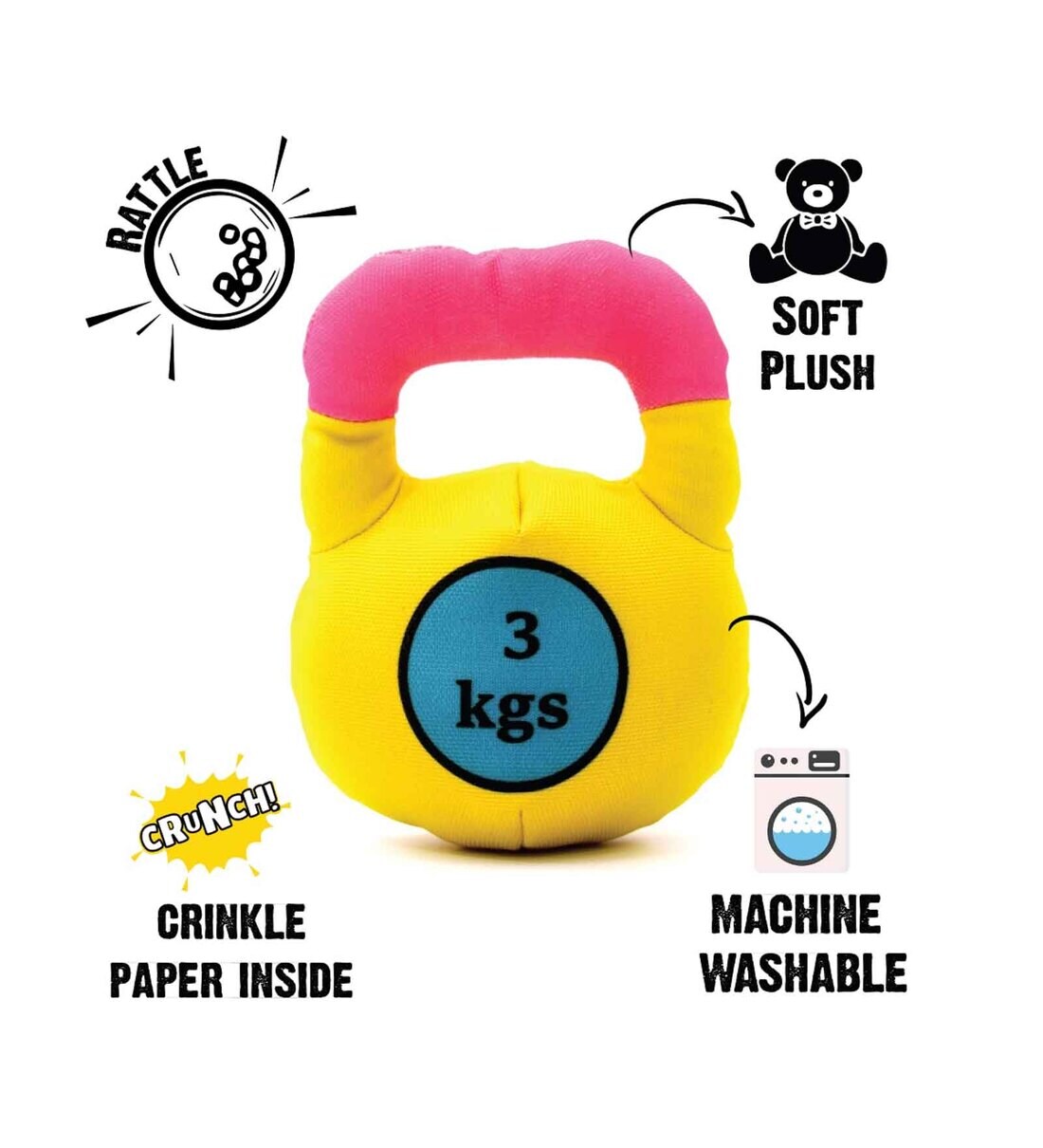 Buy Dog Kettlebell Plush Toy by Goofy Tails Online Plush Toys Plush