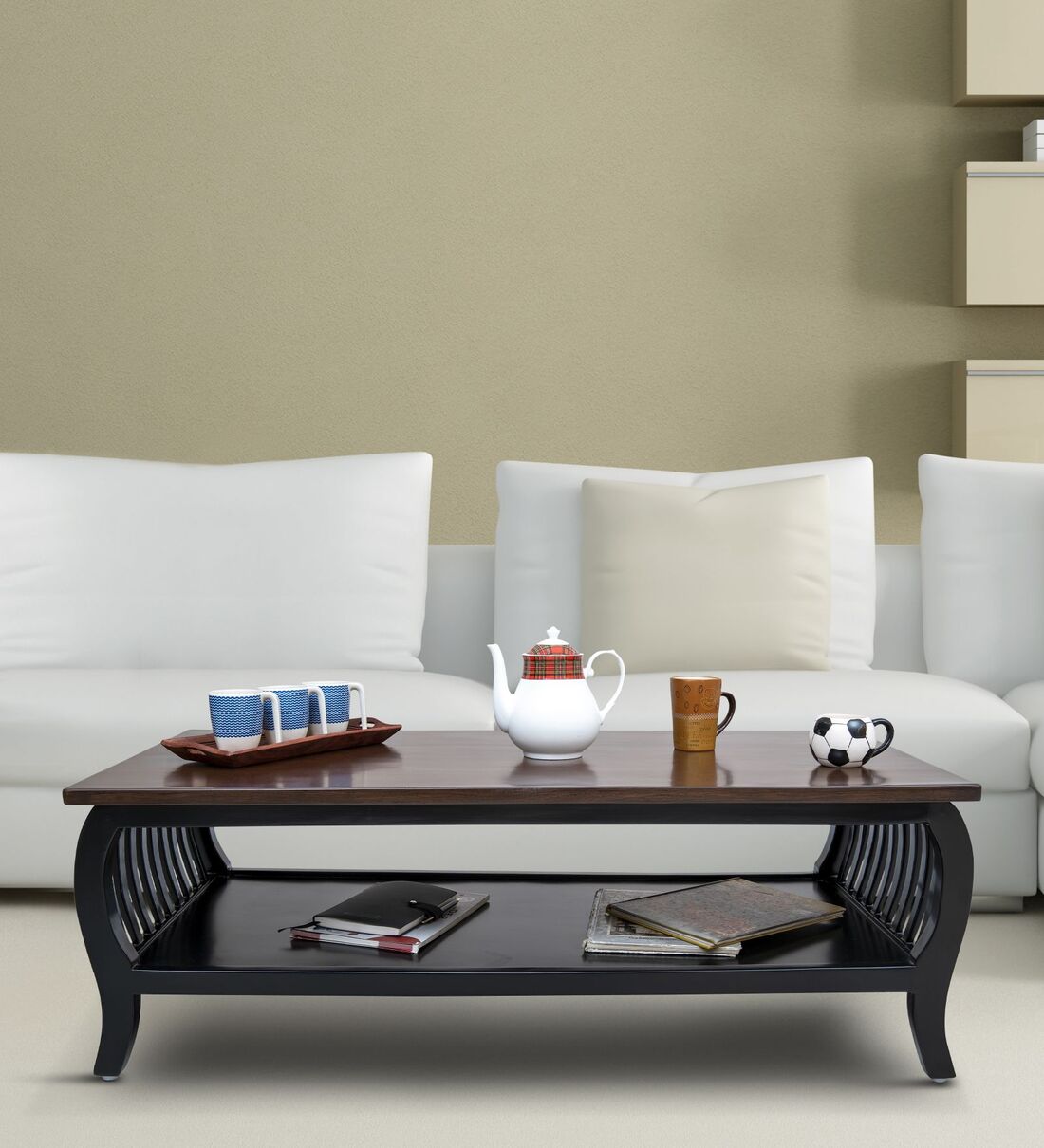 Buy Dorset Solid Wood Coffee Table Black And Oak Finish at 24 OFF by Hansa Palace Pepperfry