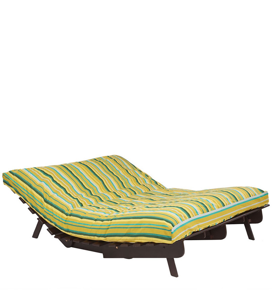 Buy Double Futon Sofa Cum Bed with Mattress in Green Colour by ARRA Online Double Futons