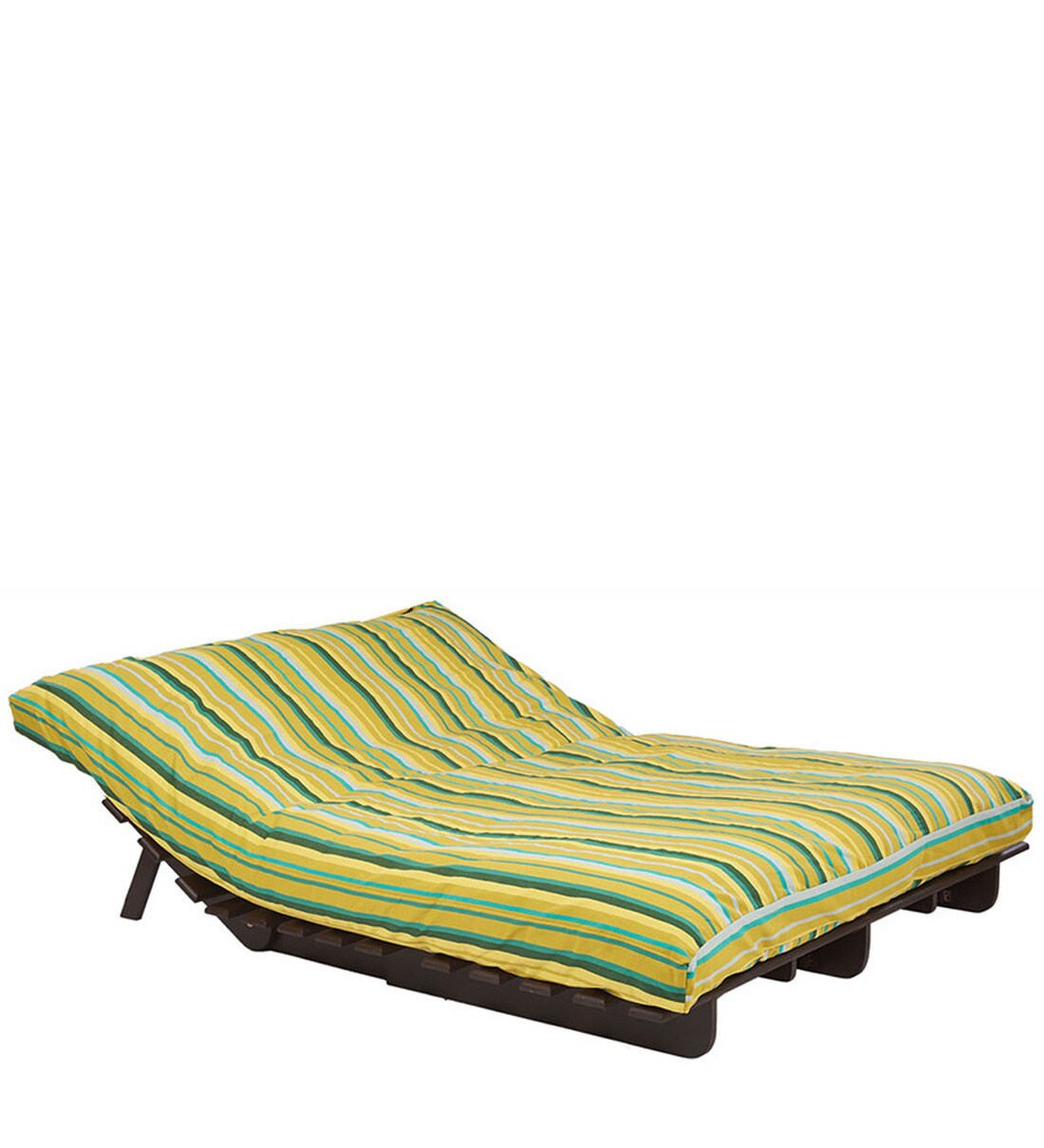 Buy Double Futon Sofa Cum Bed with Mattress in Green Colour by ARRA Online Double Futons