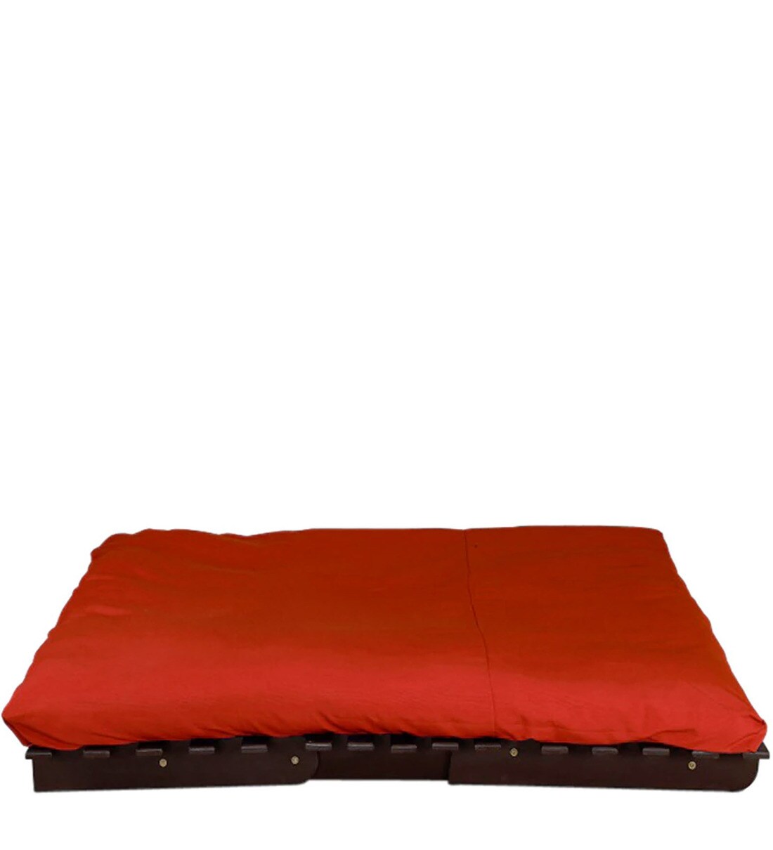 Buy Double Futon with Mattress in Orange Colour by Auspicious Home