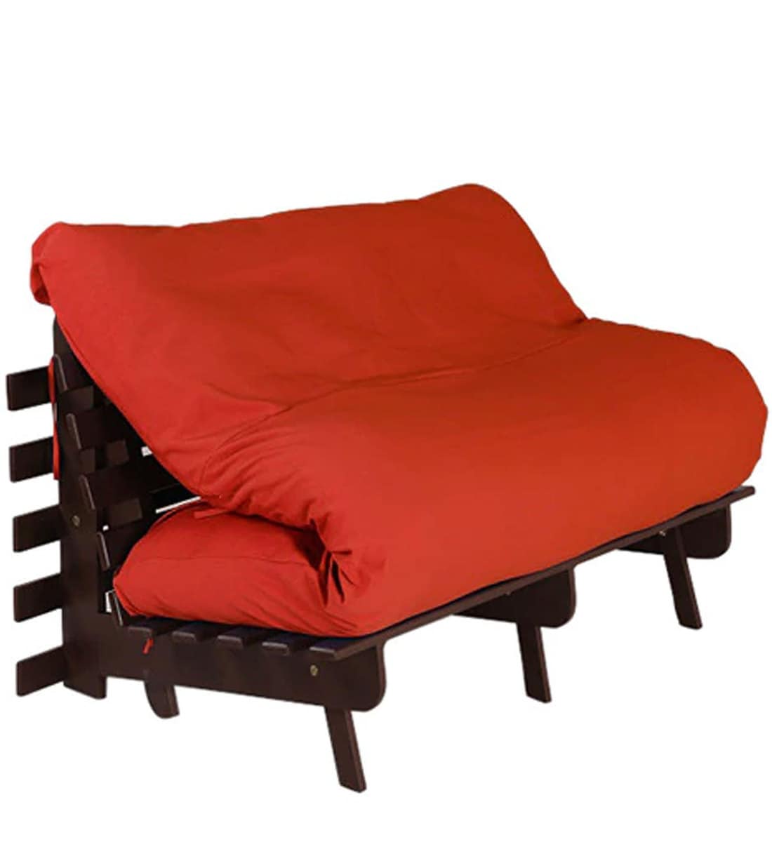 Buy Double Futon with Mattress in Orange Colour by Auspicious Home