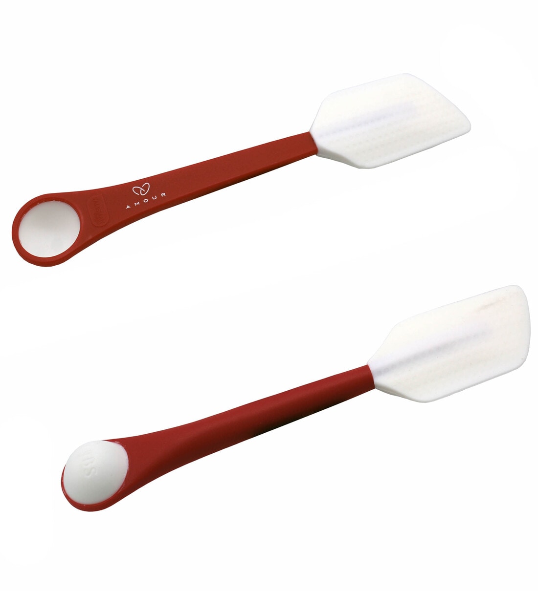 Double Hand Red & White Silicone Cooking Spatula, 