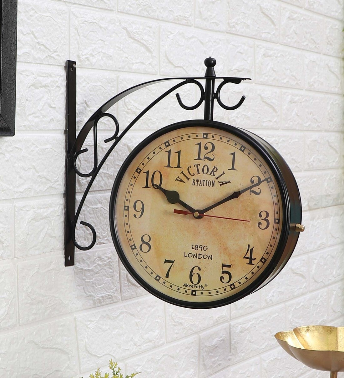 Buy Double Side Victoria Black Metal Railway Clock at 8 OFF by