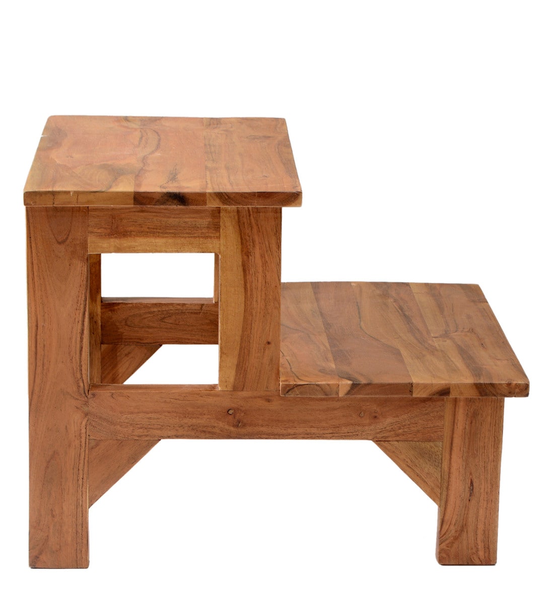 Buy Double Step Seating Stool in Natural Finish by Natural Furnish