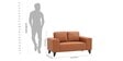 Dona Leatherette 2 Seater Sofa In Brown Color