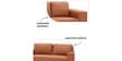 Dona Leatherette 3 Seater Sofa In Brown Color