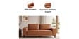 Dona Leatherette 3 Seater Sofa In Brown Color