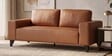Dona Leatherette 3 Seater Sofa In Brown Color