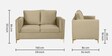 Dona Velvet 2 Seater Sofa in Bone White Colour