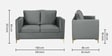 Dona Velvet 2 Seater Sofa in Carbon Grey Colour