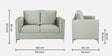 Dona Velvet 2 Seater Sofa in Cool Grey Colour