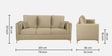 Dona Velvet 3 Seater Sofa in Bone White Colour
