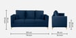 Dona Velvet 3 Seater Sofa in Midnight Blue Colour