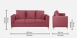 Dona Velvet 3 Seater Sofa in Dusky Rose Colour