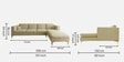 Dona Velvet Lhs Sectional Sofa (3 + Lounger) In Bone White Colour