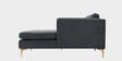 Dona Velvet Lhs Sectional Sofa (3 + Lounger) In Carbon Grey Colour