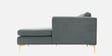 Dona Velvet Lhs Sectional Sofa (3 + Lounger) In Cool Grey Colour