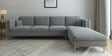 Dona Velvet Lhs Sectional Sofa (3 + Lounger) In Cool Grey Colour