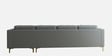 Dona Velvet Lhs Sectional Sofa (3 + Lounger) In Cool Grey Colour