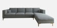 Dona Velvet Lhs Sectional Sofa (3 + Lounger) In Cool Grey Colour