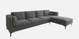 Dona Velvet Lhs Sectional Sofa (3 + Lounger) In Cool Grey Colour