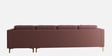 Dona Velvet Lhs Sectional Sofa (3 + Lounger) In Dusky Rose Colour